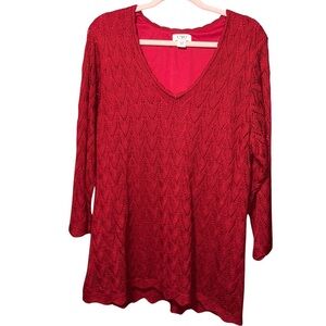 Cato Red V-Neck Sweater